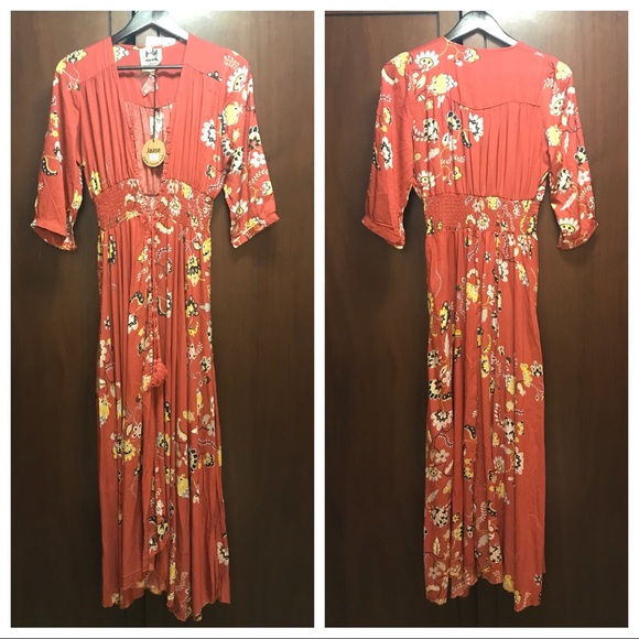 NWT LF Jaase Indiana Maxi Boho floral dress - Picture 4 of 8